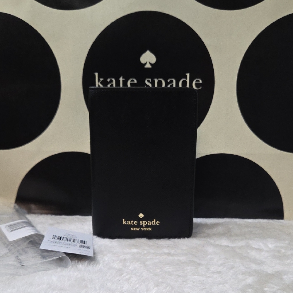 Kate Spade Elegant Black Passport & Credit Card Holder NWT